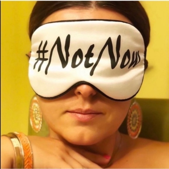 Silk Sleeping Eye Mask Hashtag NotNow Black - Picture 7 of 7